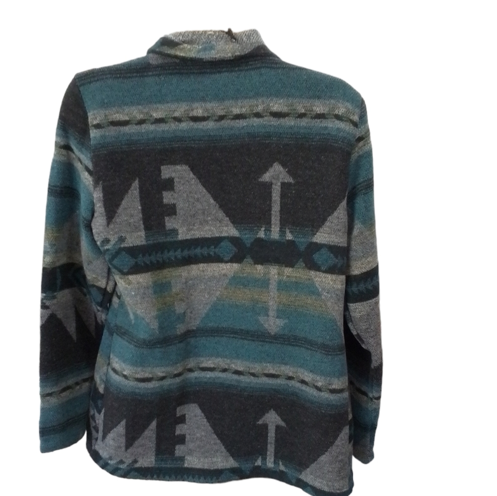 Aztec Geometric Pattern Open Wool Cardigan - Picture 5 of 13